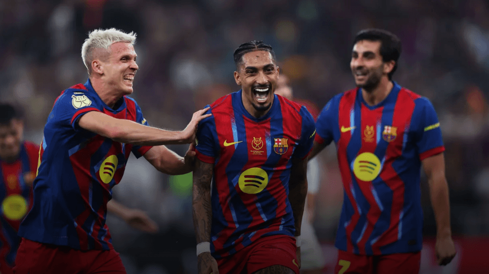 Barcelona vence Real Madrid com brilho de Raphinha e conquista a Supercopa da Espanha