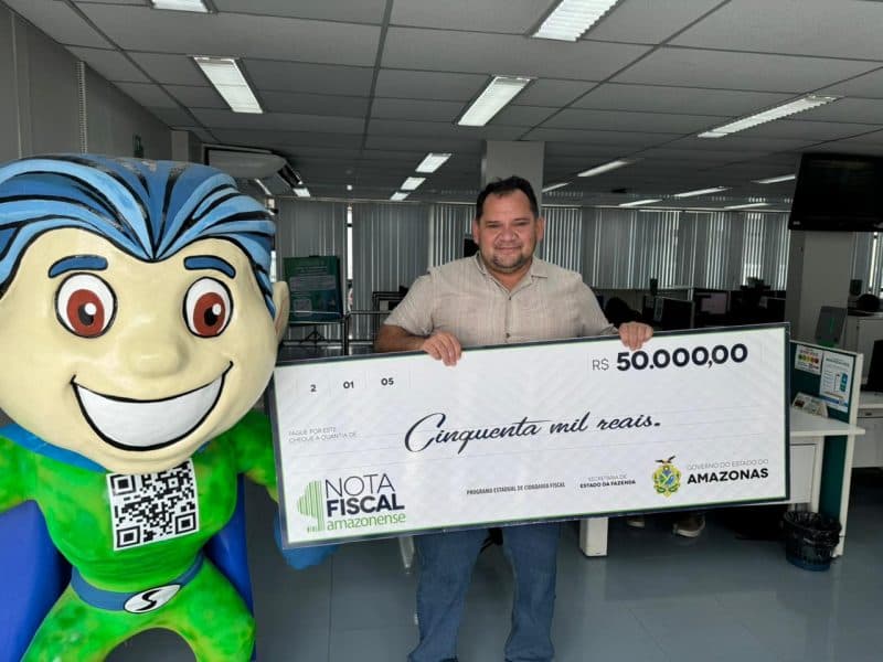 Subtenente da PM ganha prêmio de R$ 50 mil da Nota Fiscal Amazonense