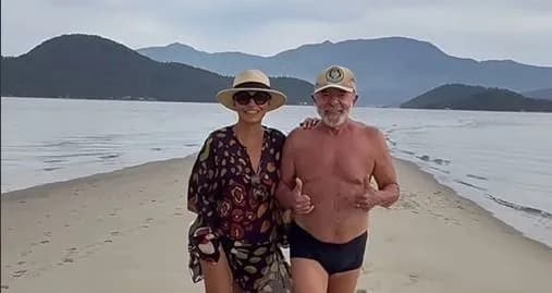 VÍDEO: Na praia com Janja, Lula pede fim da polarização entre esquerda e direita