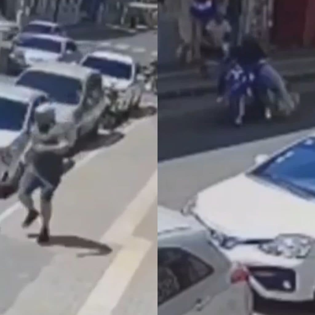 VÍDEO: Homem atinge suspeito de assalto com tijolada durante fuga