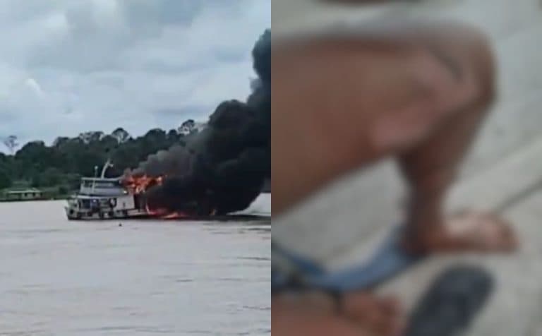 Explosão atinge embarcação que vendia gasolina e fogo se espalha para outro barco em Anori
