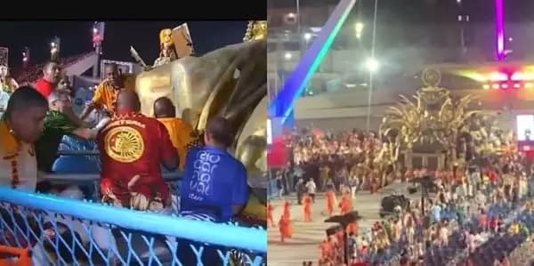 Carro alegórico atropela cinco pessoas na Sapucaí