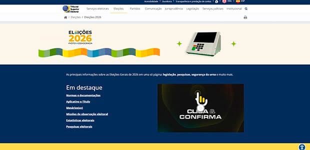TSE lança portal das Eleições 2026 com consulta de título, local de votação e situação eleitoral