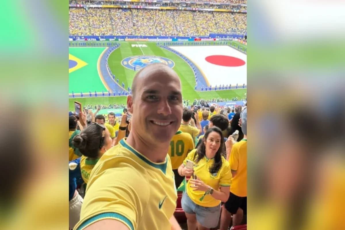 Eduardo Bolsonaro minimiza condenação do STF após acompanhar jogo da Seleção
