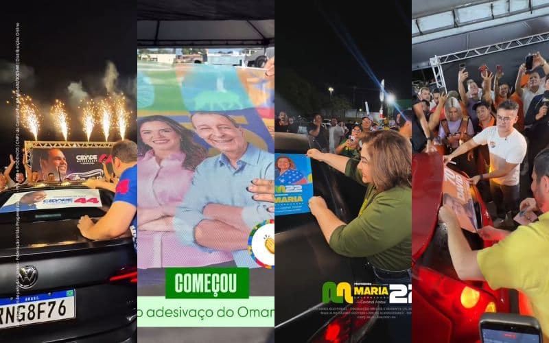 Candidatos ao governo do Amazonas iniciam campanha com adesivaço em Manaus