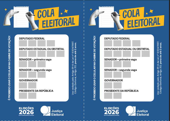 “Colinha” pode ajudar eleitor a lembrar a ordem dos seis votos na urna