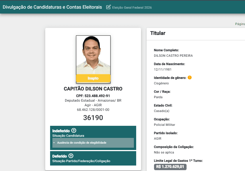 AGIR perde registro de candidato à Aleam por falta de quitação eleitoral