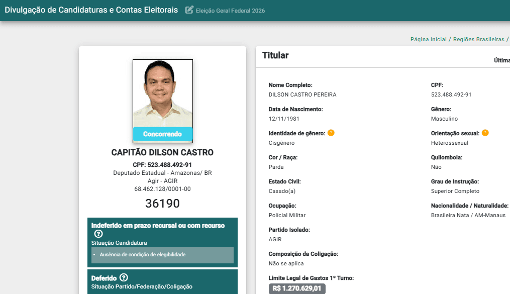 Justiça suspende restrição e mantém Dilson Castro apto a concorrer