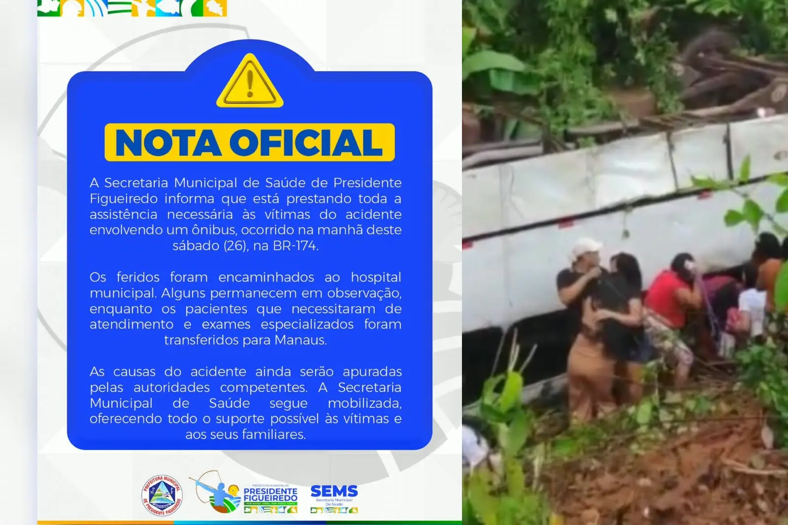 Passageiros de acidente em Figueiredo estão estáveis