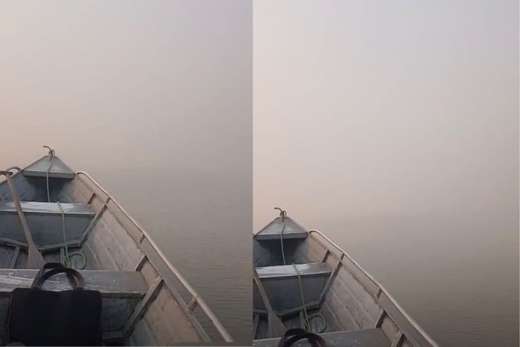 Fumaça cobre Lago do Janauacá e dificulta navegação de moradores