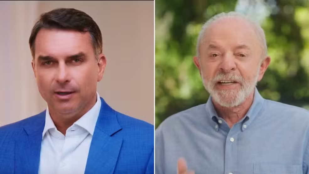 Flávio promete manter benefícios e Lula critica Bolsonaro em propaganda eleitoral