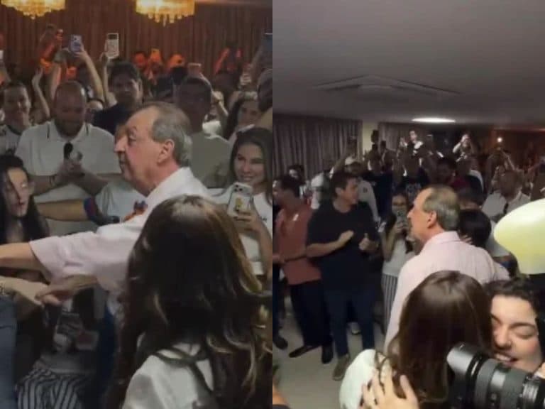Omar Aziz comemora vitória ao lado de apoiadores em Manaus