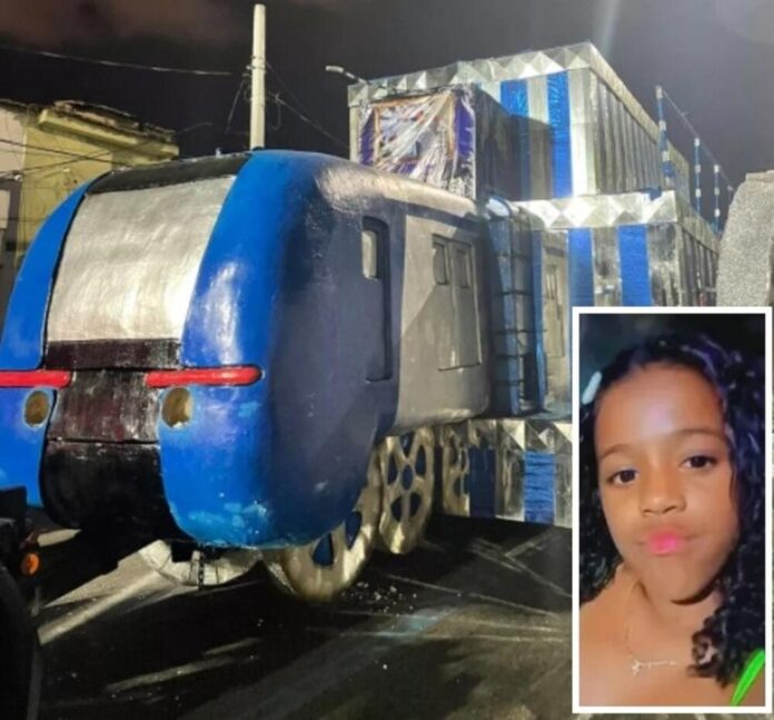 A estudante Raquel Antunes da Silva, de 11 anos, perdeu a perna após acidente com um carro alegórico na saída do Sambódromo do Rio de Janeiro