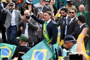 O presidente Jair Bolsonaro (PL) participa em Brasília do desfile de 7 de Setembro em comemoração ao Bicentenário da Independência do Brasil nesta quarta-feira