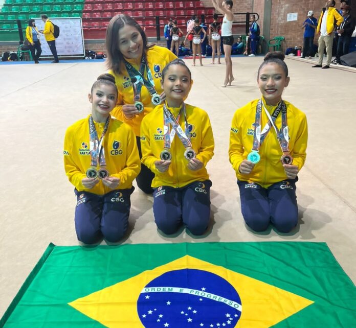 Ginastas amazonenses conquistam ouro para o Brasil no Sul Americano na Colômbia