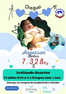 Bebezão: campanha arrecada fraldas para bebê que nasceu com mais 7kg em Parintins