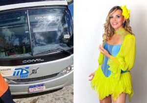 A caminho de show, ônibus de Márcia Freire é atingido com 21 tiros