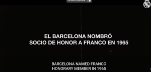 Tela mostra vídeo do Real Madrid acusando o Barcelona de homenagear ditador espanhol