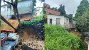 Parte de casa desaba na zona Leste após forte chuva em Manaus