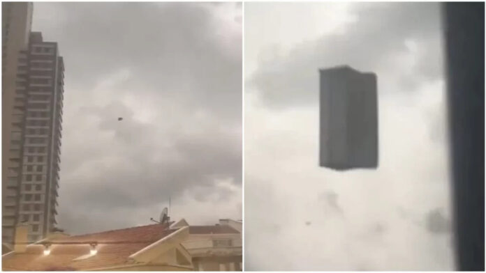 IMAGEM IMPRESSIONANTE: Sofá sai voando em tempestade na Turquia