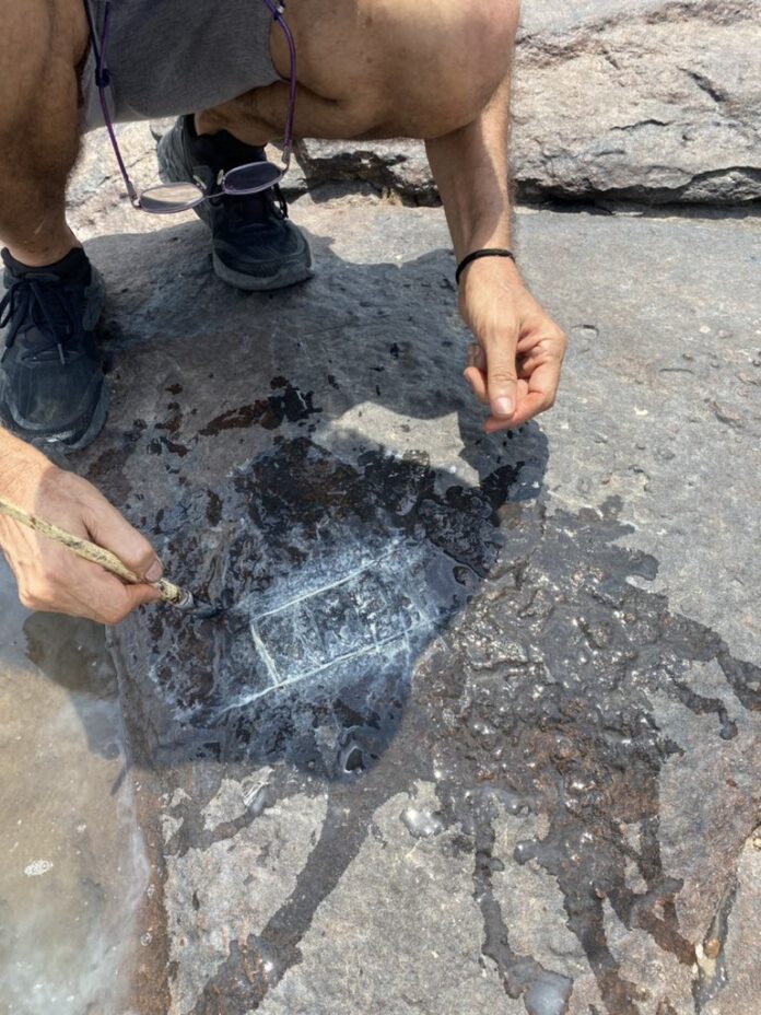 Artista amazonense manuseia gravura rupestre em sítio arqueológico e causa polêmica