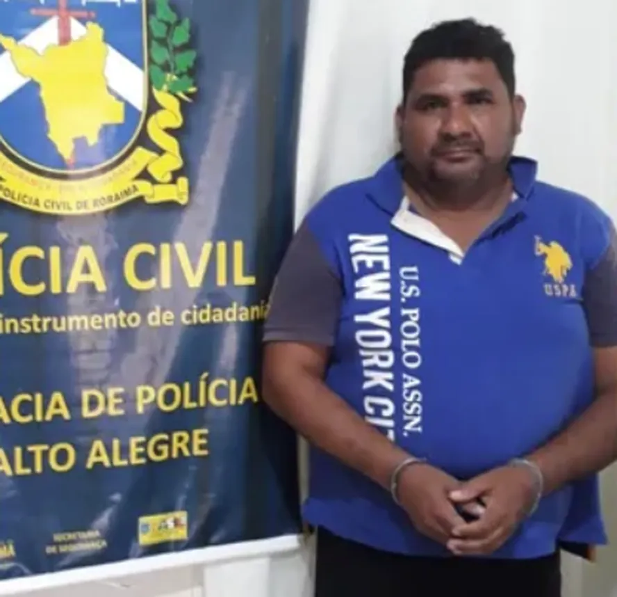 Imagem colorida mostra "Ney Mentira" em prisão feita em 2019. Foto: Divulgação/ Polícia de Roraima