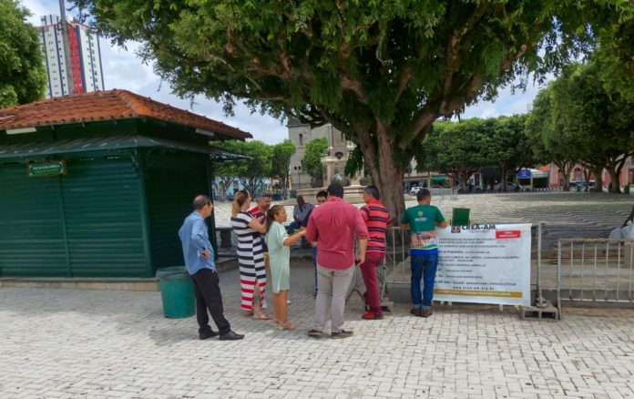 Obra no entorno do Teatro Amazonas é embargada pela Prefeitura e Iphan após denúncias