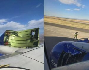 VÍDEO: Avião perde parte da cobertura de motor após decolagem nos Estados Unidos