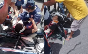 Em Manaus, motociclista sofre fratura exposta em grave acidente