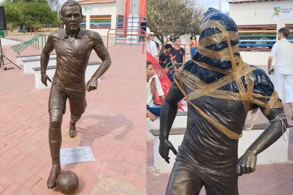 Estátua de Daniel Alves é recolhida por Prefeitura de Juazeiro (BA)