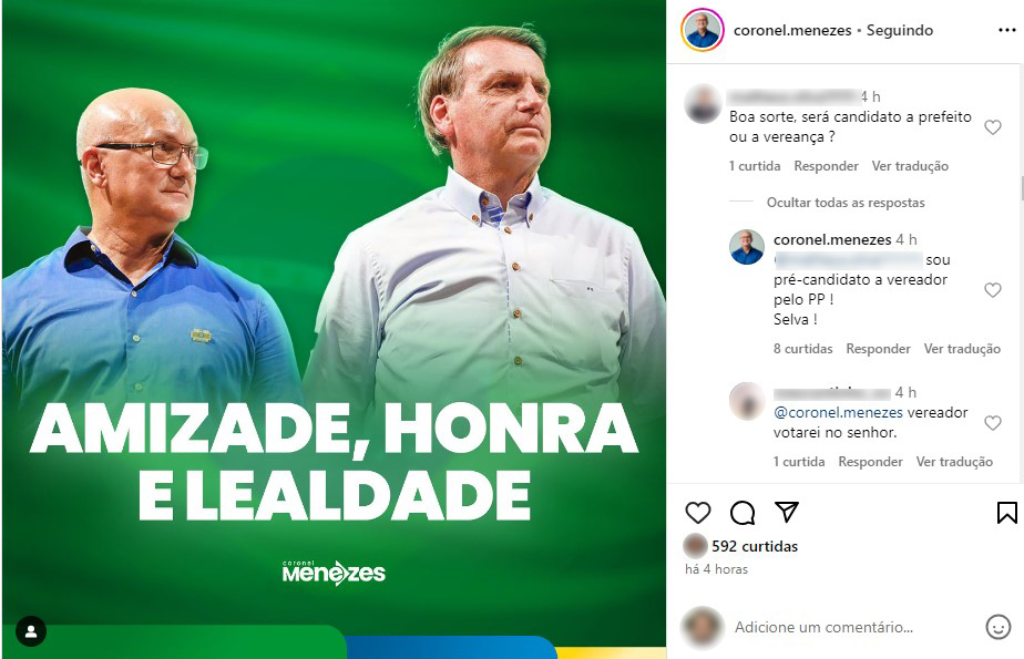 Menezes pode ser candidato a vereador pelo Progressistas em Manaus