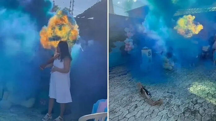 VÍDEO: Explosão durante chá revelação deixa homem ferido, no Espírito Santo