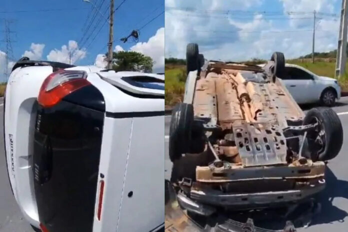 VÍDEO: Dois carros capotam após colisão violenta na AM-010