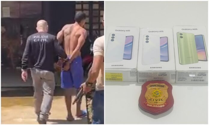 Homem escala muro de supermercado e furta celulares, no município de Eirunepé