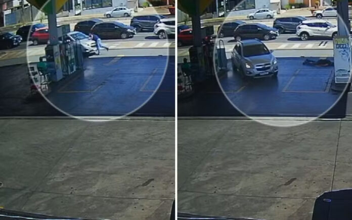 VÍDEO: Advogado atropela homem 3 vezes em posto de combustíveis em GO; suspeito é preso