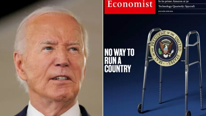 EUA: Revista The Economist usa imagem de andador para defender que Biden desista de eleição
