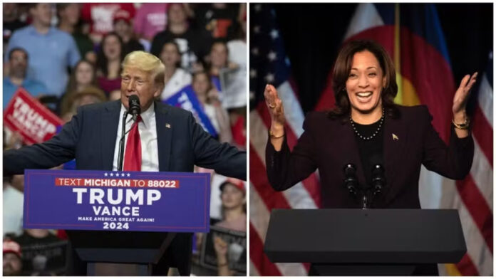 Eleições EUA: Nova pesquisa aponta Kamala Harris com 44% dos votos, e Donald Trump com 42%