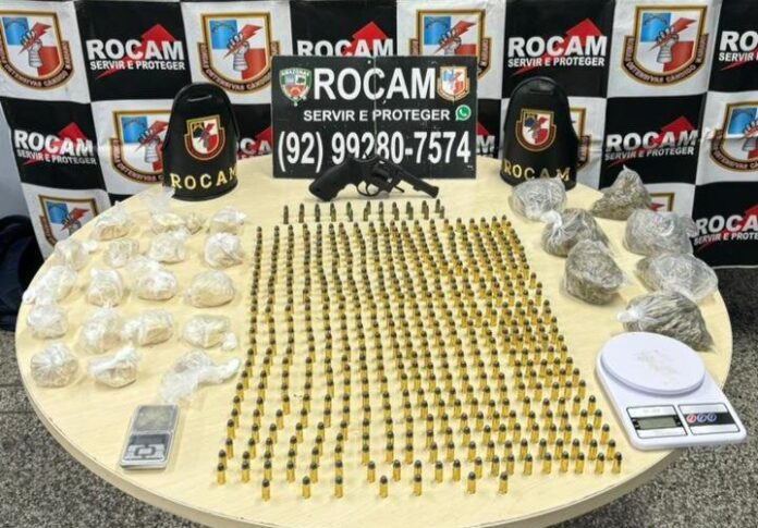 Homem é preso com drogas, arma de fogo e mais de 500 munições no bairro Redenção