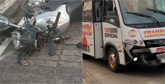 Motociclista fica ferido em grave acidente na Av. Djalma Batista