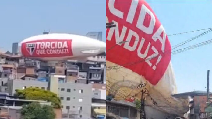 VÍDEOS: Dirigível do São Paulo FC cai em cima de casas na região de Osasco