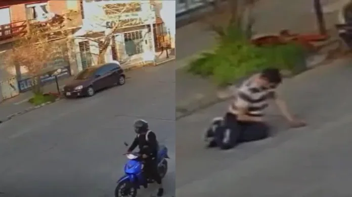 VÍDEO: Na Argentina, homem se joga de varanda para tentar evitar roubo da sua moto