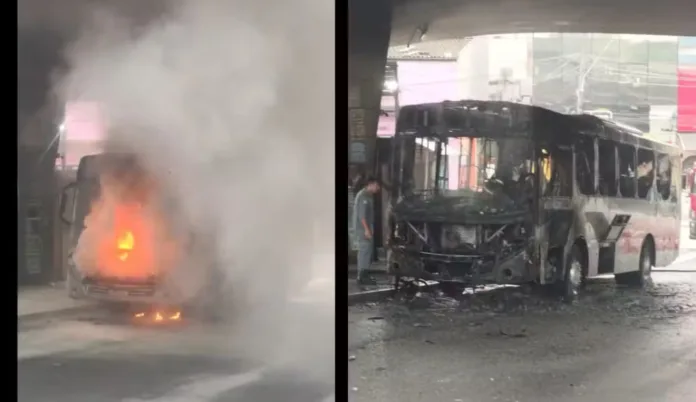 VÍDEO: Ônibus pega fogo em terminal na zona leste de SP e causa pânico