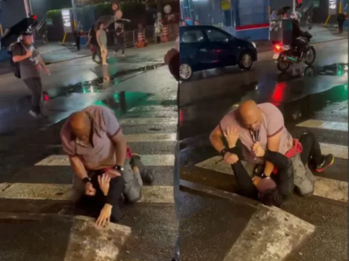 VÍDEO: Filho de Maguila espanca ambulante em frente a casa de shows, em SP