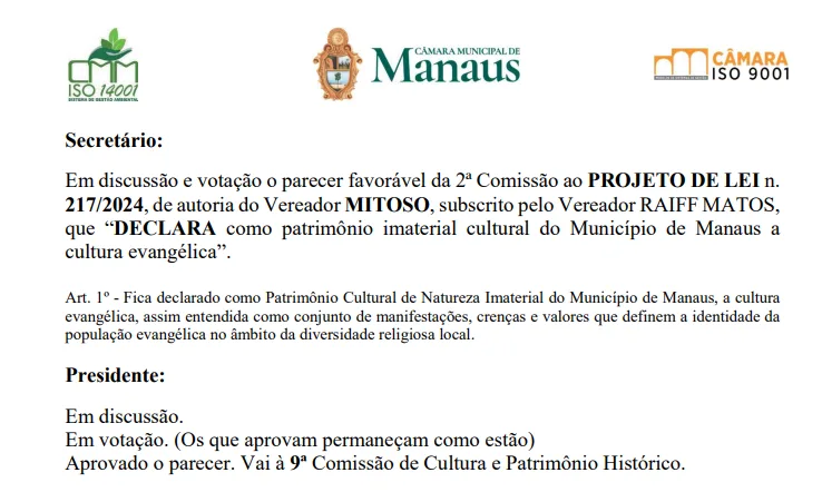 Projeto de lei cultura evangélica