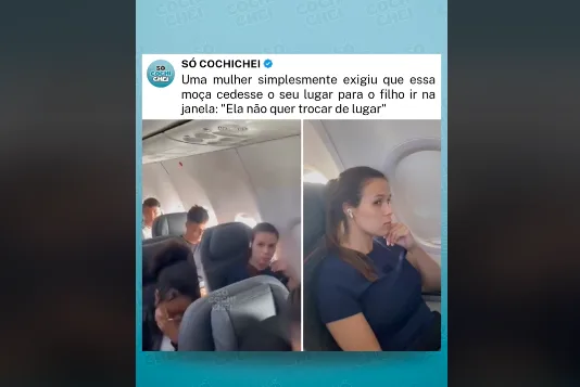 VÍDEO: Passageira se recusa a ceder assento em voo para mãe com criança e causa discussão nas redes