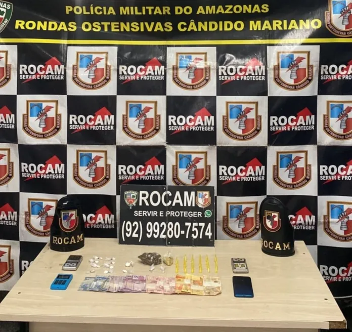 Materiais ilícitos apreendidos pela Rocam (Foto: Divulgação/PMAM)