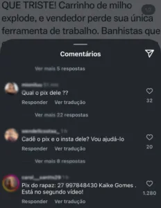 Repercussão nas redes sociais.