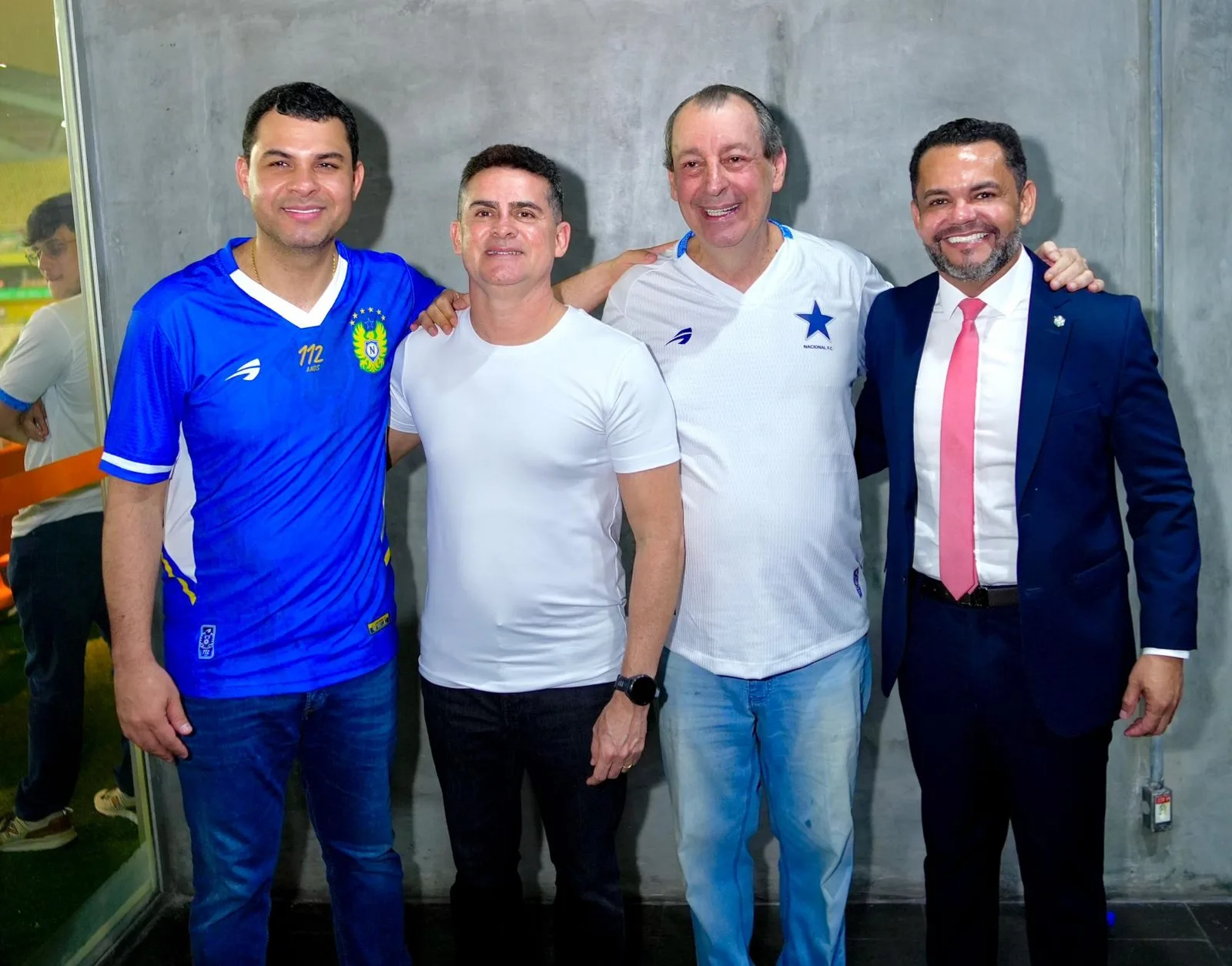 Rozenha, deputado estadual, Omar Aziz, senador do AM, David Almeida, prefeito de Manaus e Saullo Vianna, secretário municipal de Assistência Social. 