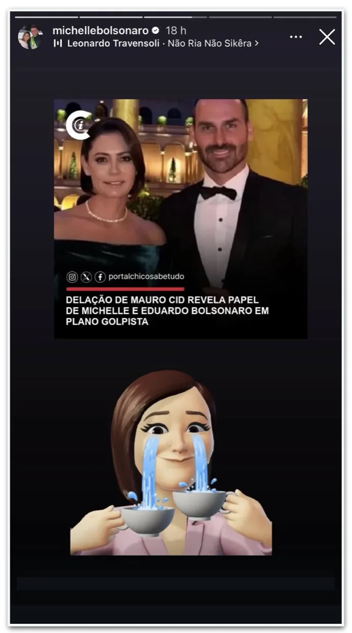 Michelle Bolsonaro ironiza delação