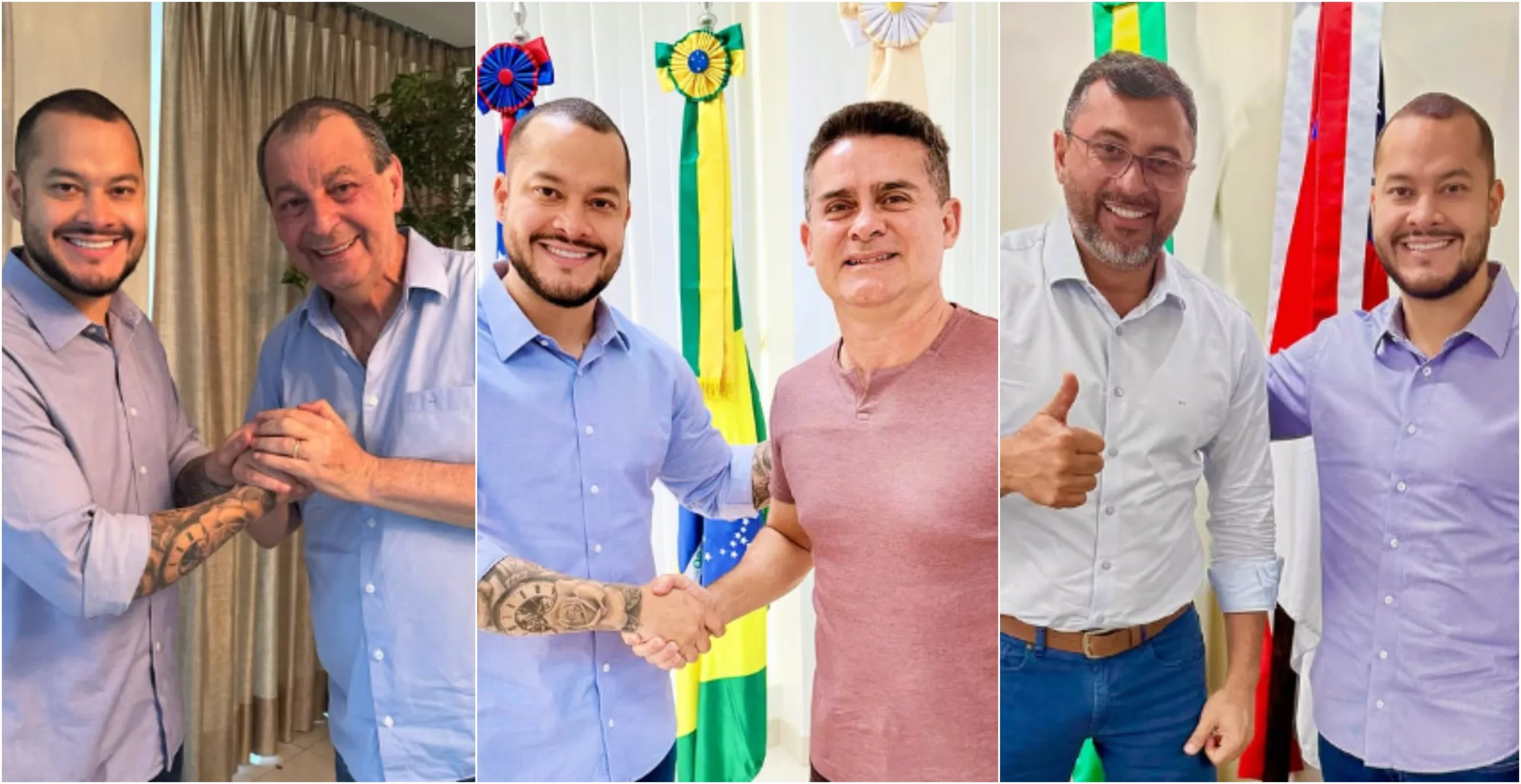 O deputado federal Adail Filho se encontrou com Omar Aziz, David Almeida e Wilson Lima 